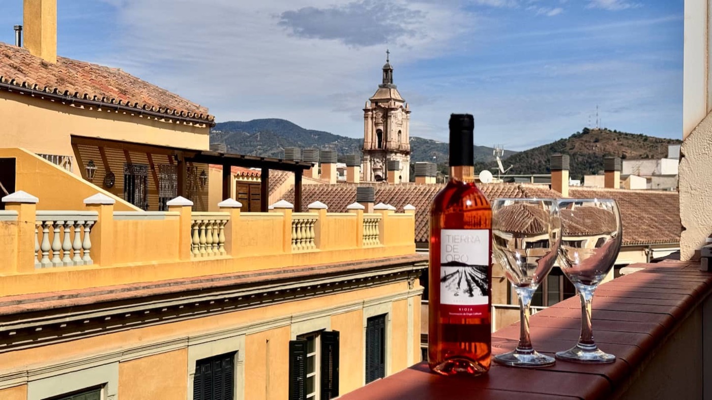 Terraza con vistas al centro de Málaga