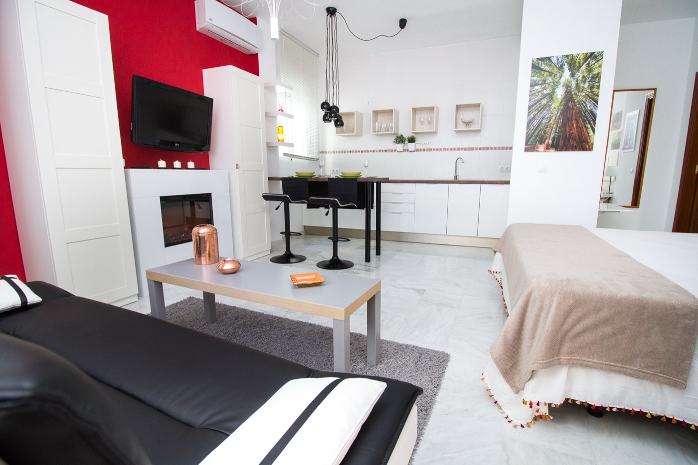 Salón con sofá cama